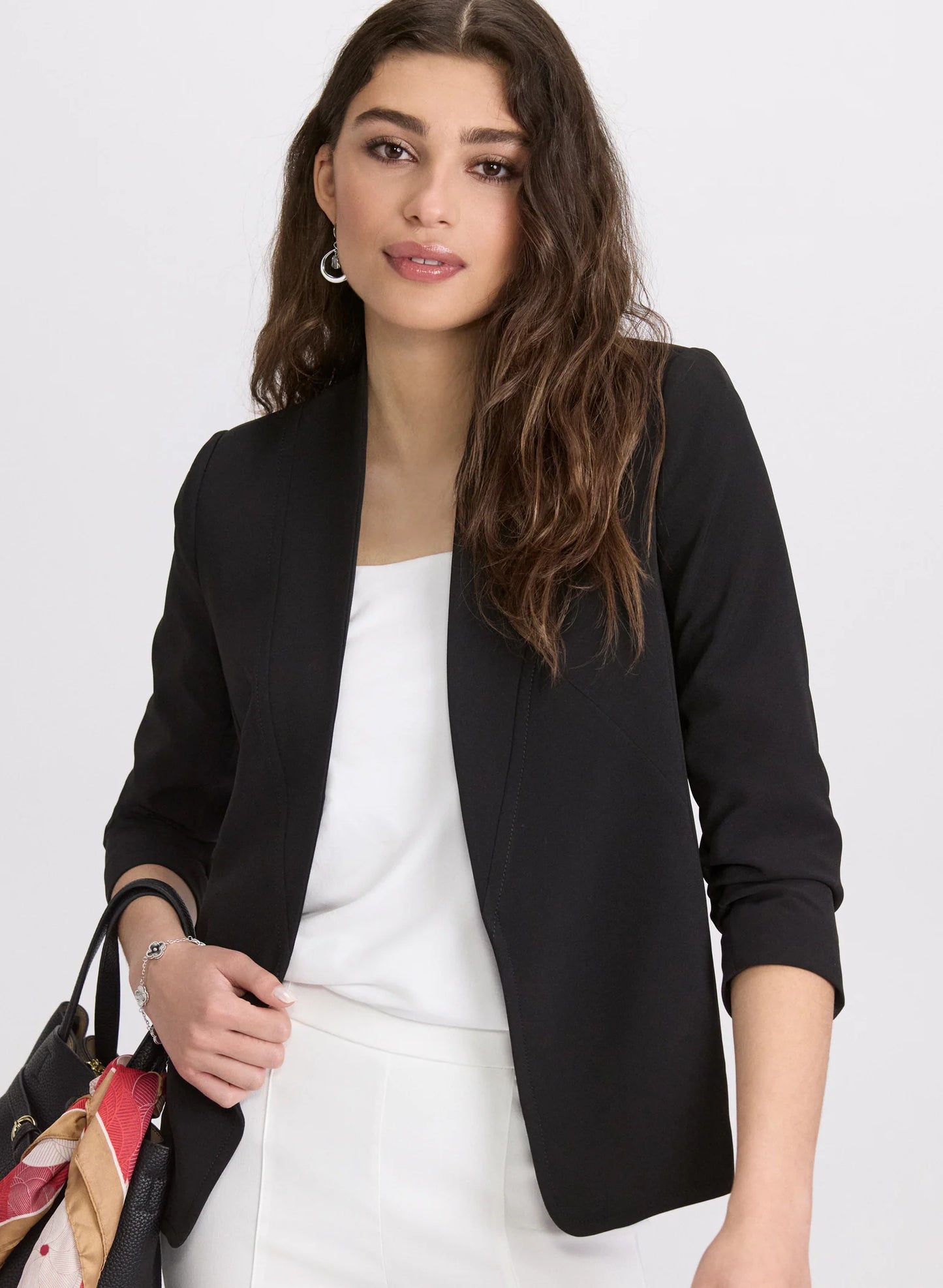 Twill 3/4 Sleeve Blazer
