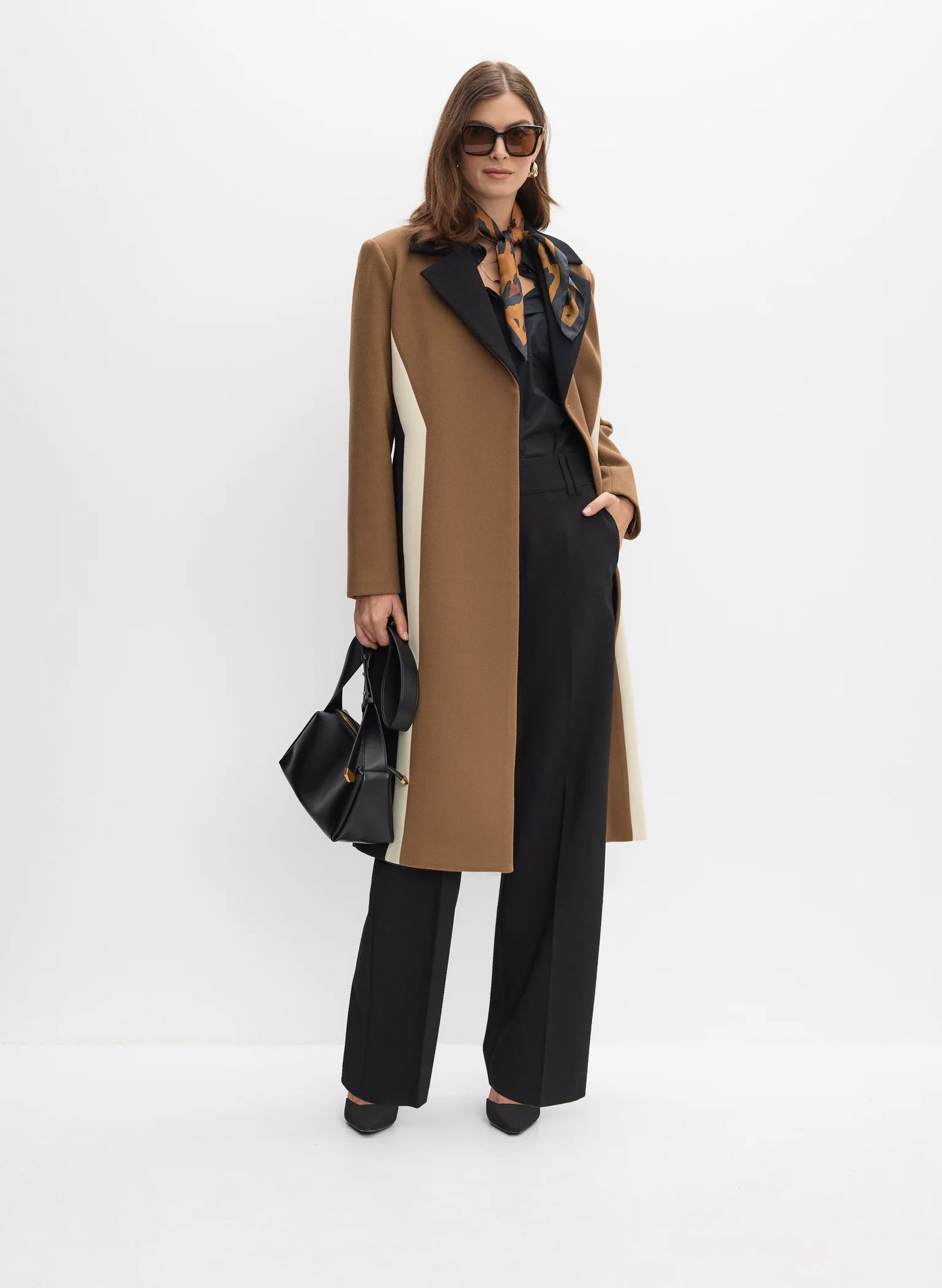 Long Colour Block Coat