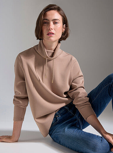 Peachskin Mock-Neck Sweatshirt