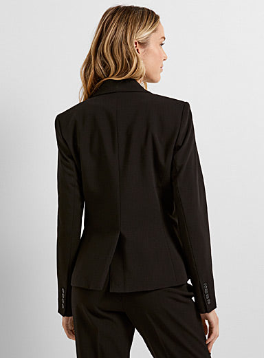 Cropped Single-Button Stretch Blazer