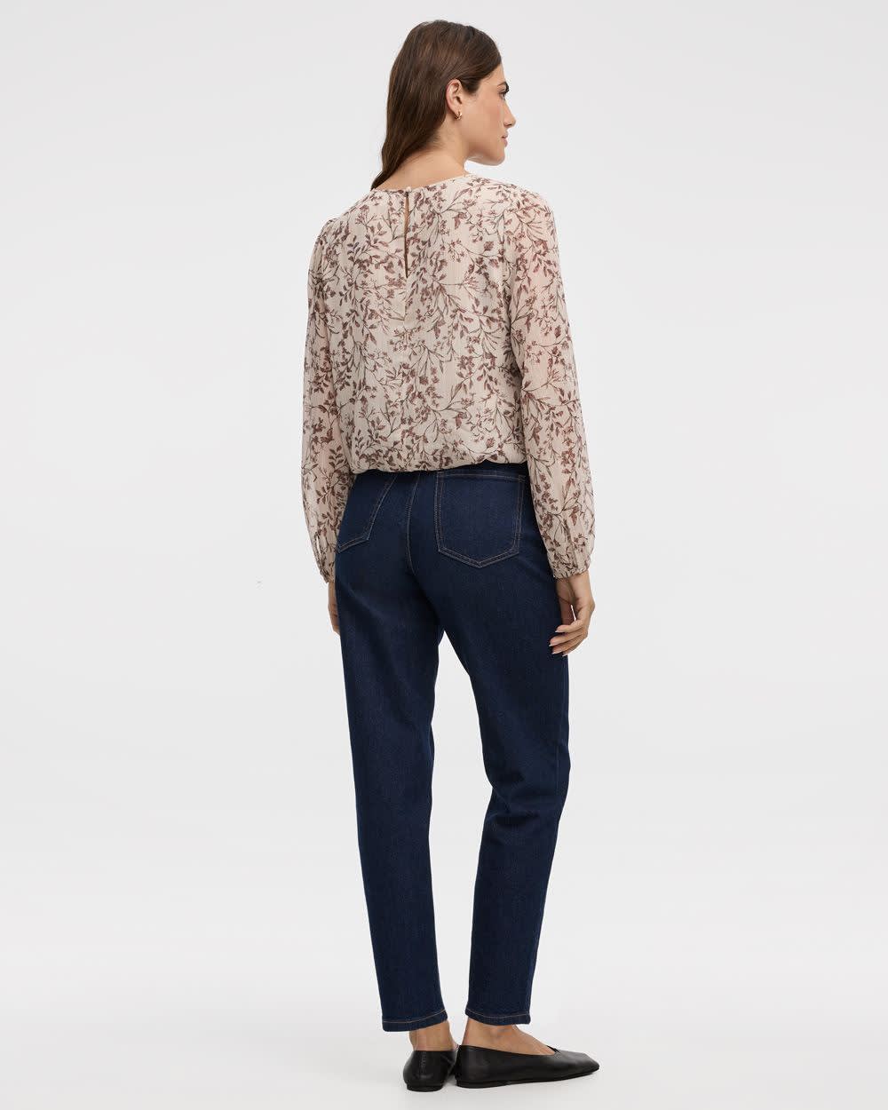 Long-Sleeve Blouse with Bubble Hem