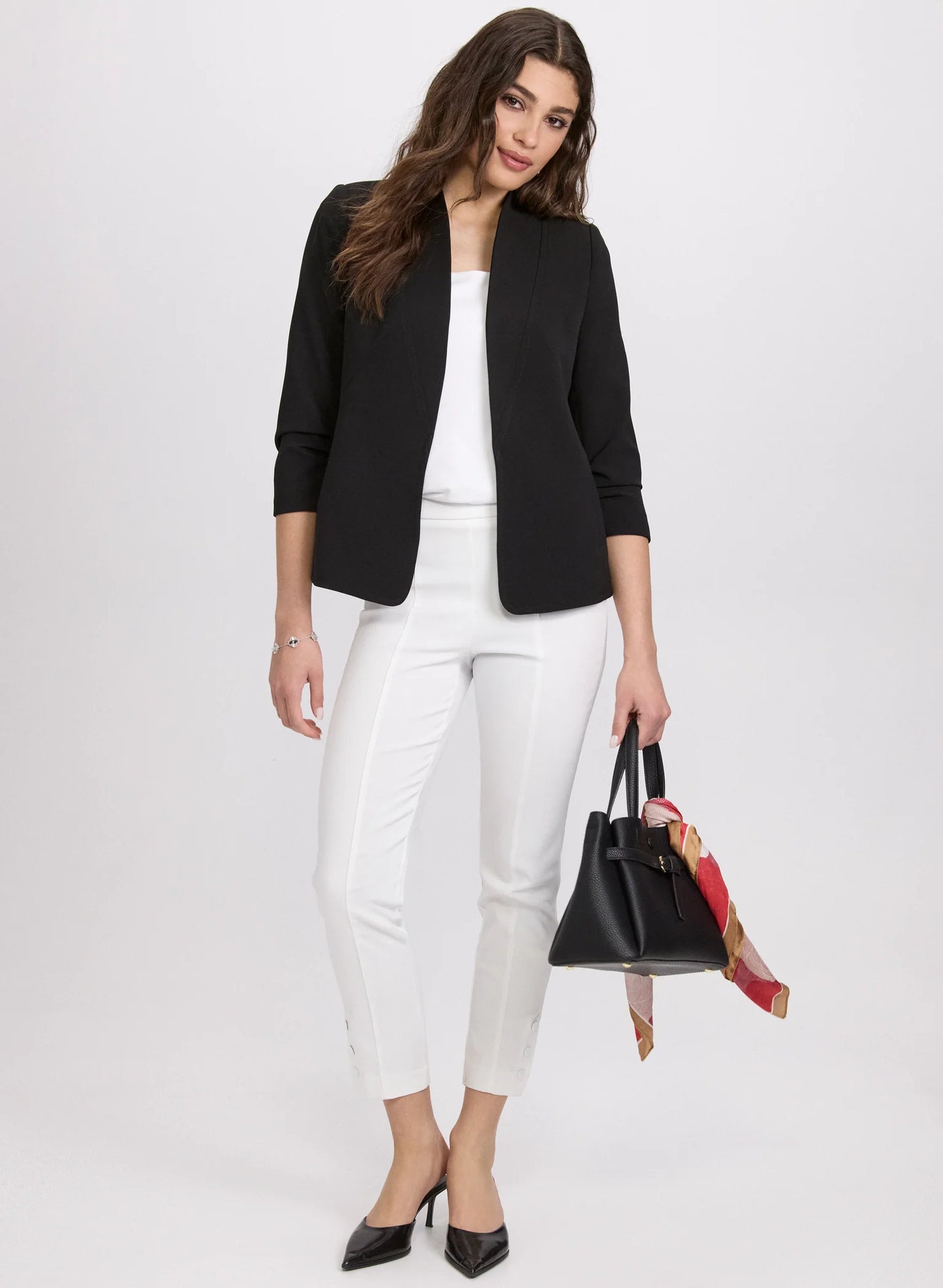 Twill 3/4 Sleeve Blazer