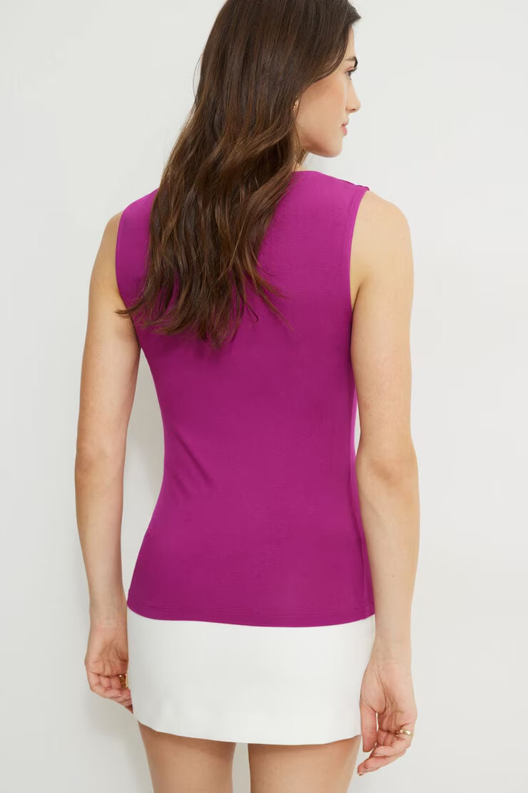 Draped Cowl Neck Jersey Tank Top