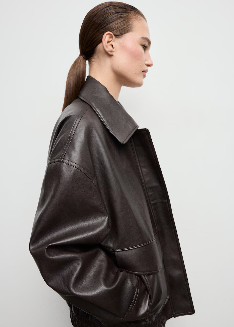 Oversized Leather-Effect Jacket