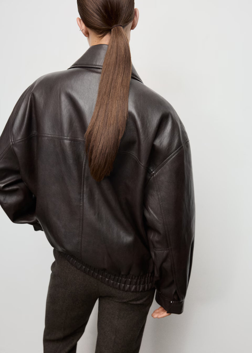Oversized Leather-Effect Jacket
