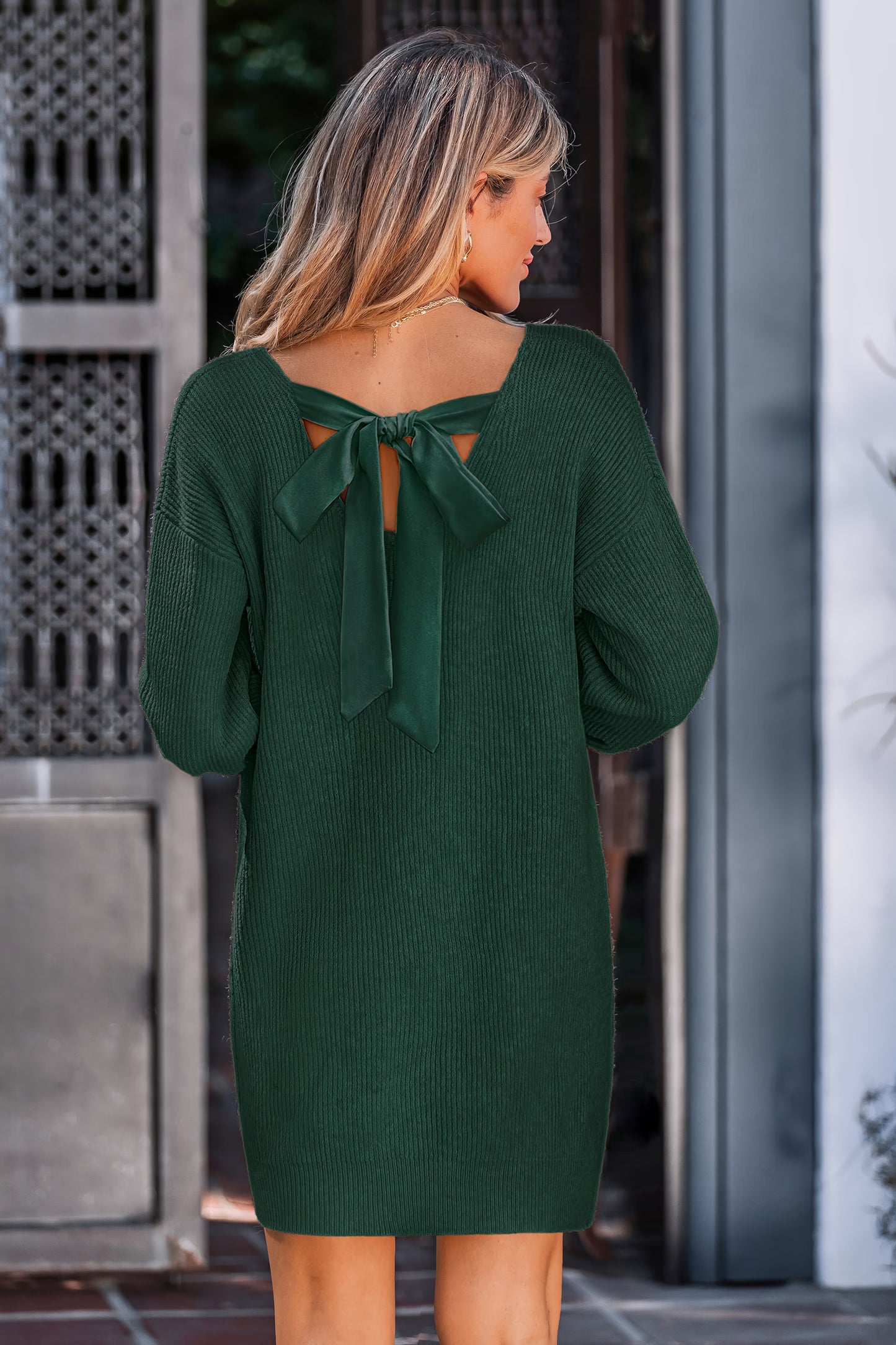 Bow & Behold Blue Sweater Dress