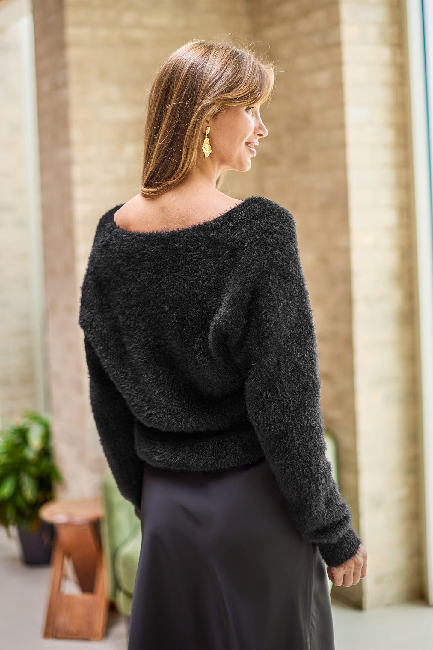 Cozy Glow Black Cardigan