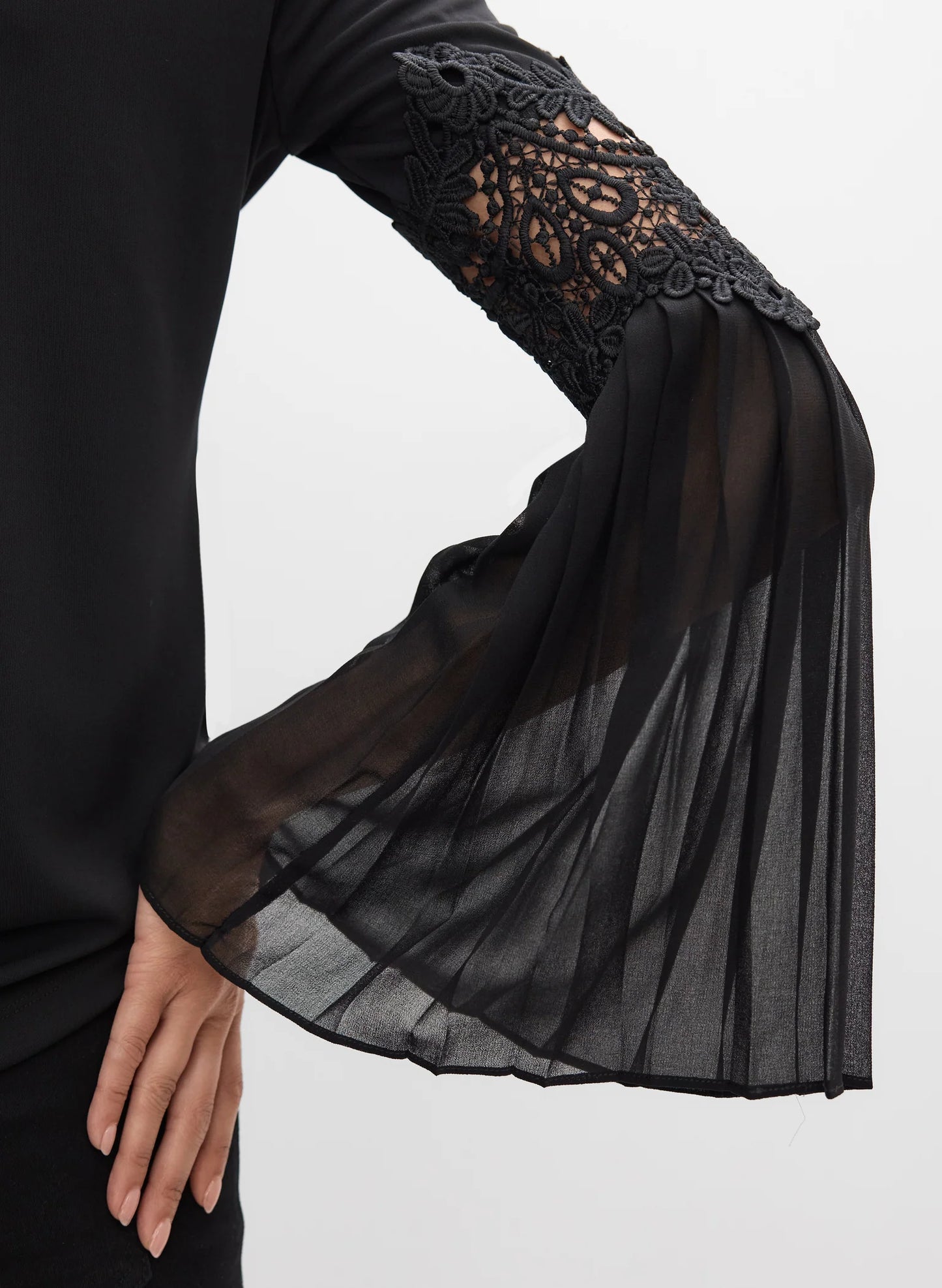 Lace Insert Bell Sleeve Top