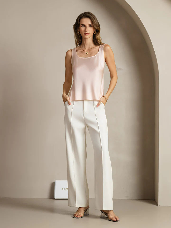 19Momme Silk U-neck Straps Tank Top