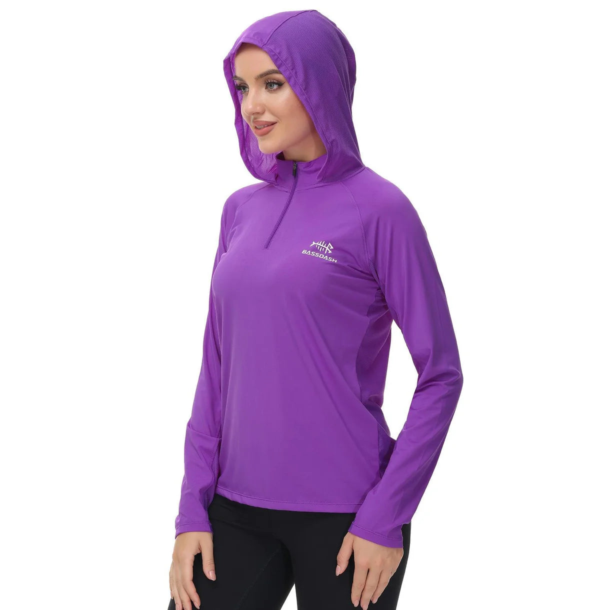 Women’s UPF 50+ Long Sleeve Hoodie Half Zip Shirt