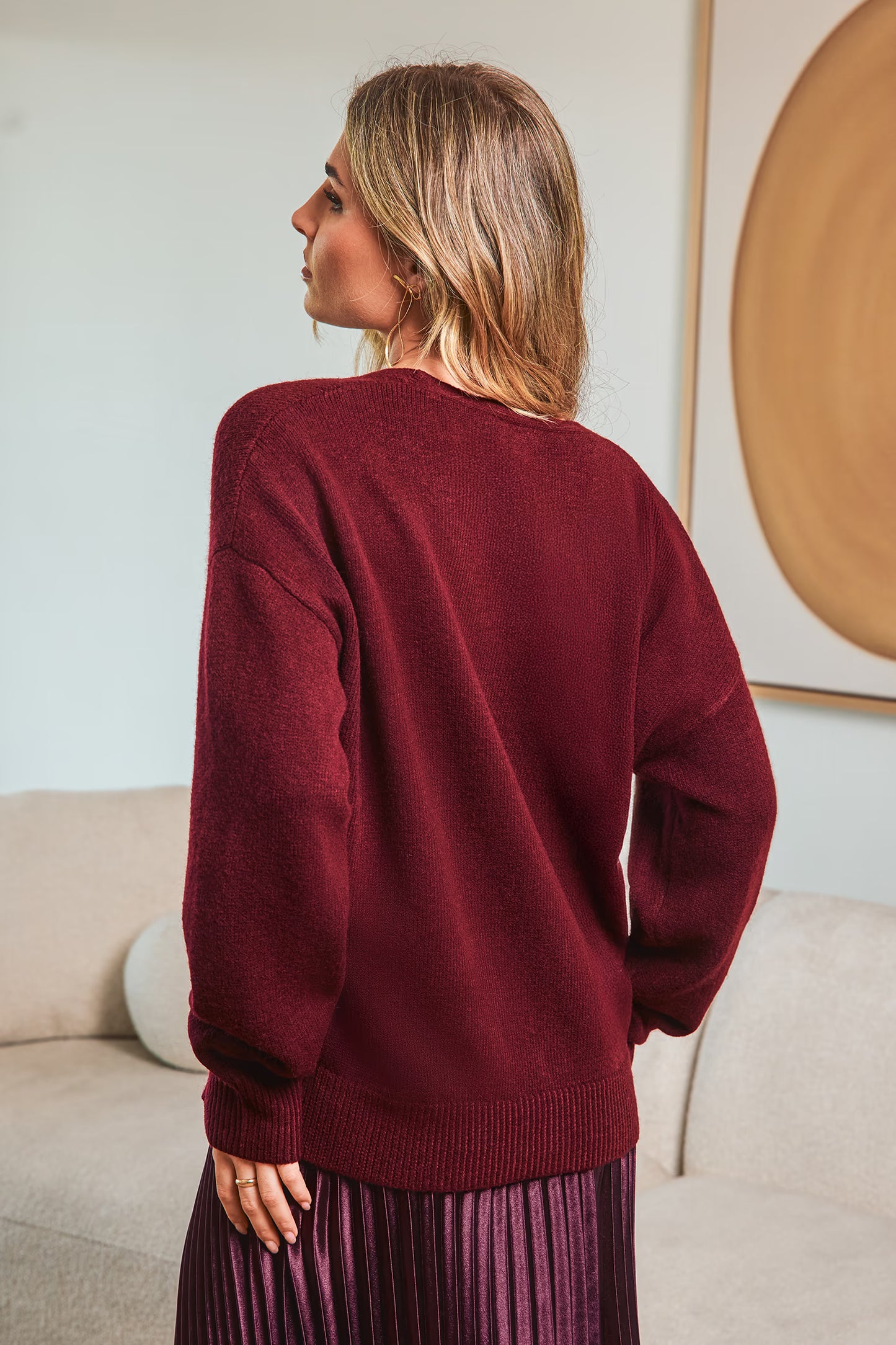 Cozy Moment Red Cardigan