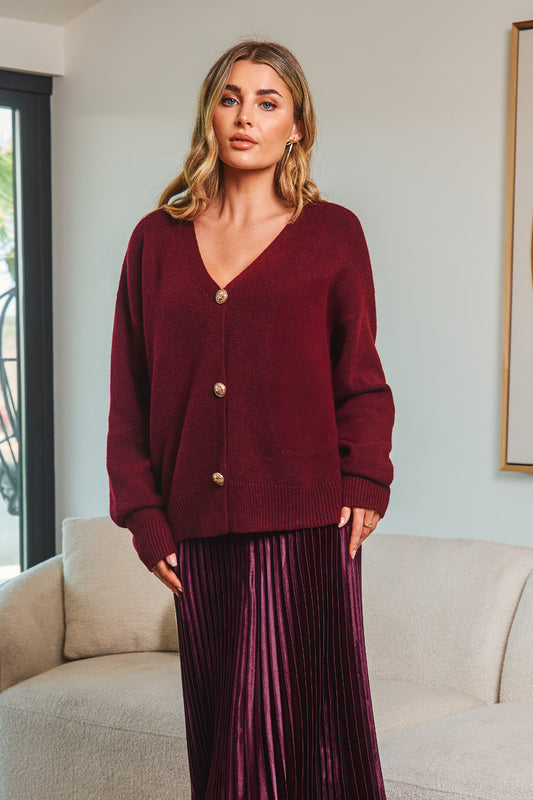 Cozy Moment Red Cardigan