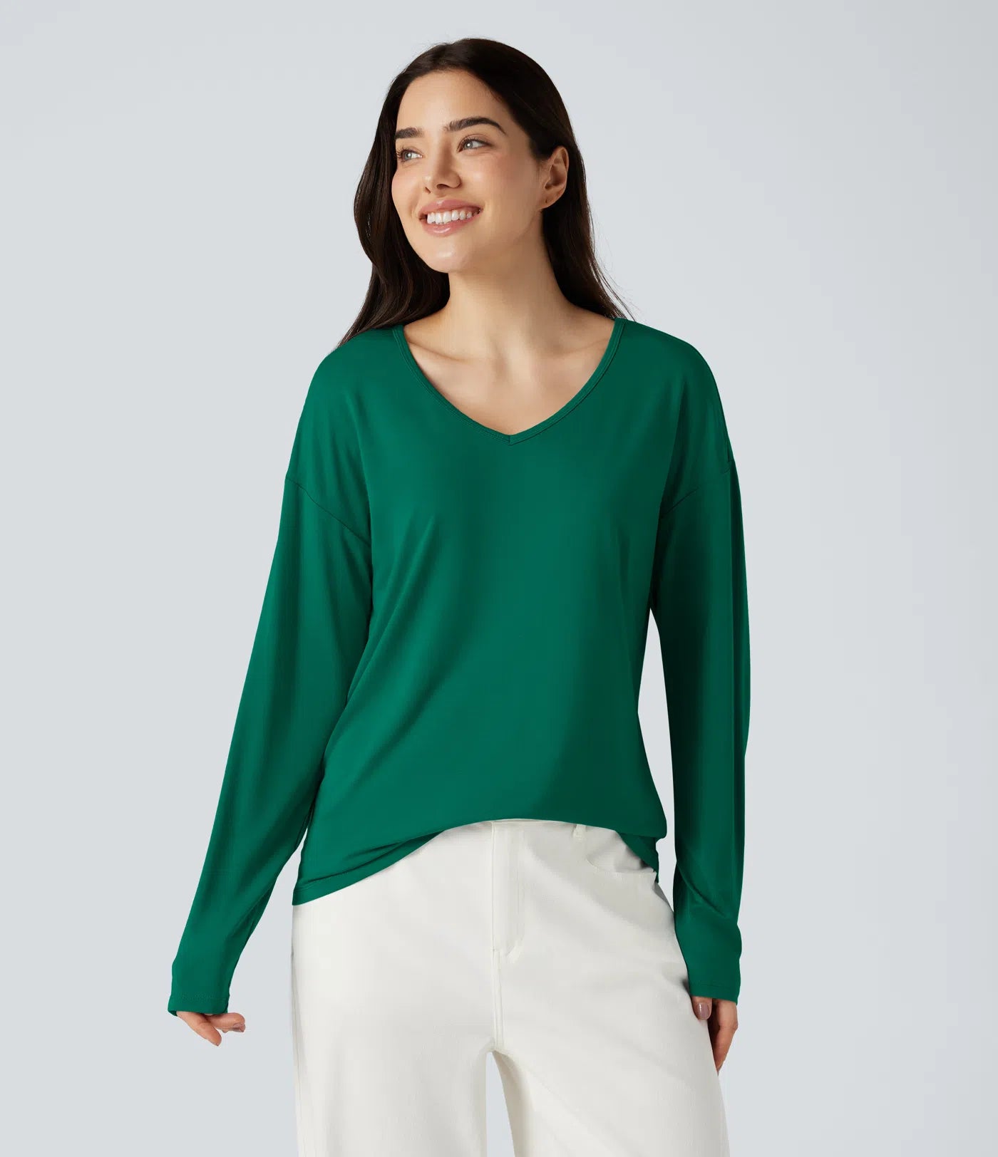V-Neck Long Sleeve Casual Top