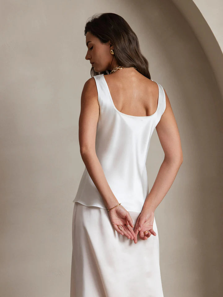 19Momme Silk U-neck Straps Tank Top