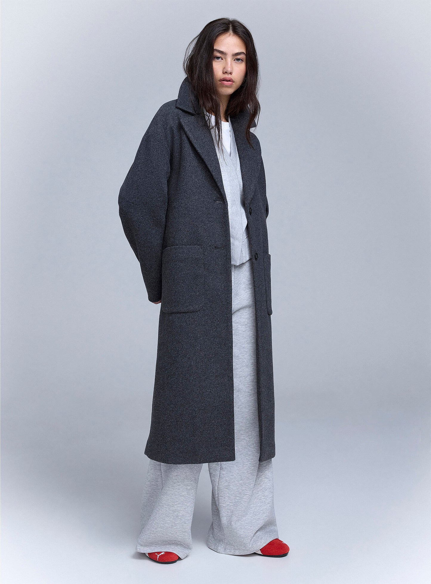 Double Pocket Felt Overcoat