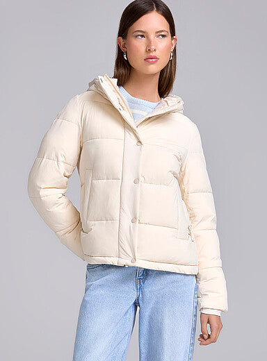 Soft Nylon Cropped Puffer Jacket