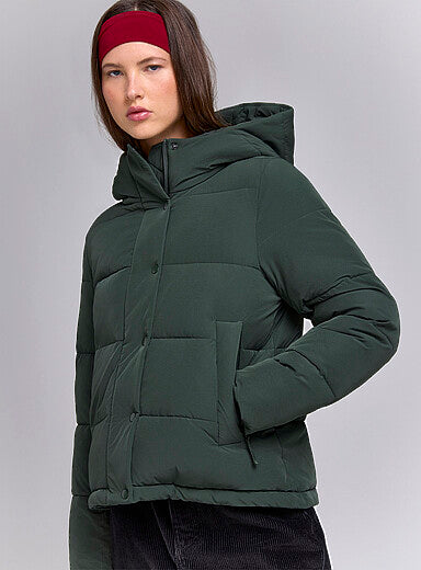 Soft Nylon Cropped Puffer Jacket