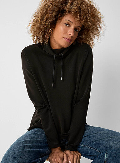 Peachskin Mock-Neck Sweatshirt