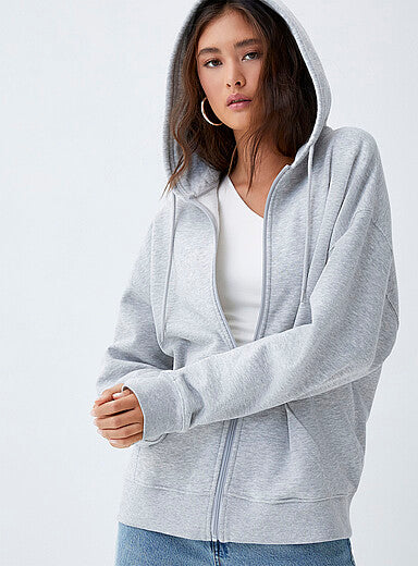 Thin Jersey Loose Zippered Hoodie