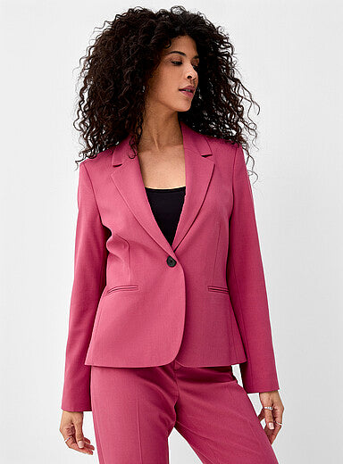 Cropped Single-Button Stretch Blazer