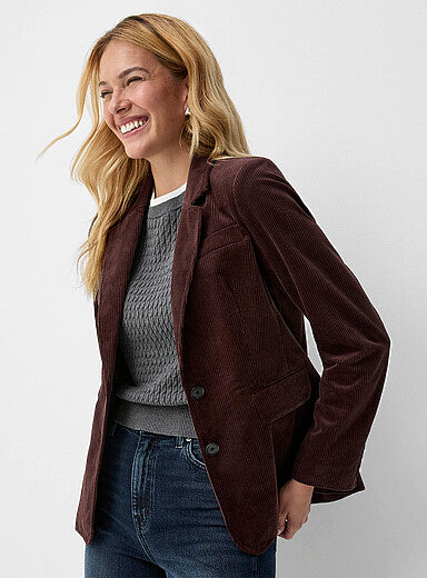 Marbled Button Corduroy Blazer