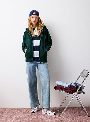 Thin Jersey Loose Zippered Hoodie