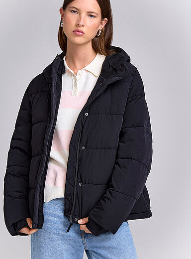 Soft Nylon Cropped Puffer Jacket