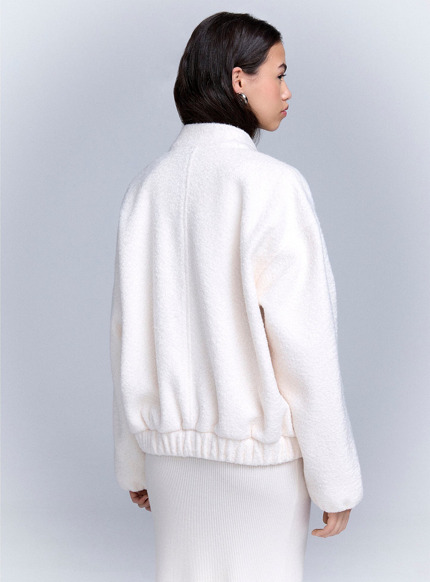 Large Pockets Bouclé Knit Jacket