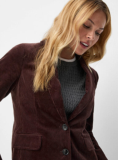 Marbled Button Corduroy Blazer