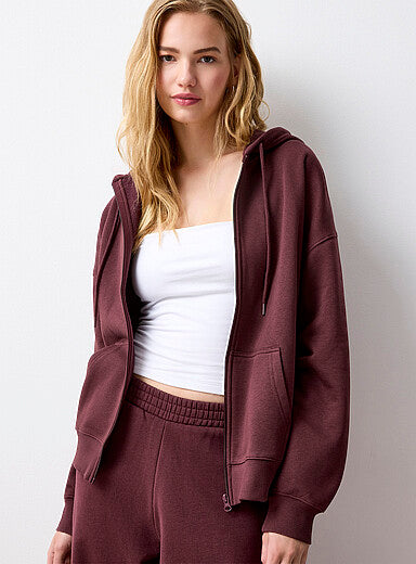Thin Jersey Loose Zippered Hoodie