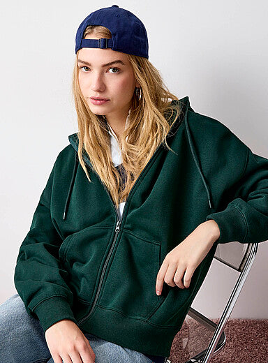Thin Jersey Loose Zippered Hoodie