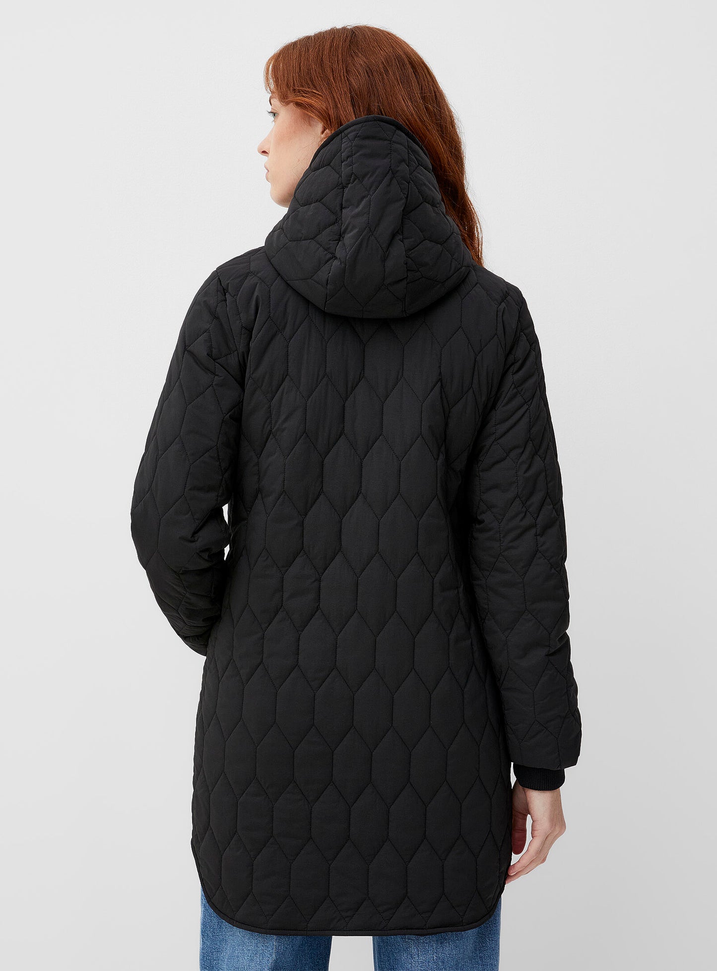 Mid-Length Stand-Collar Quilted Coat