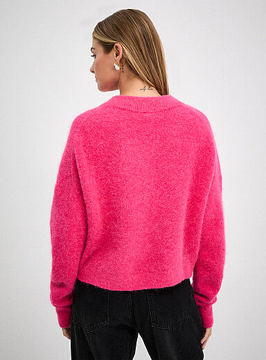 Boxy V-Neck Alpaca Wool Sweater