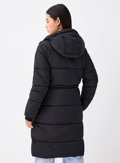 Adjustable-Waist Large-Pocket Puffer Jacket