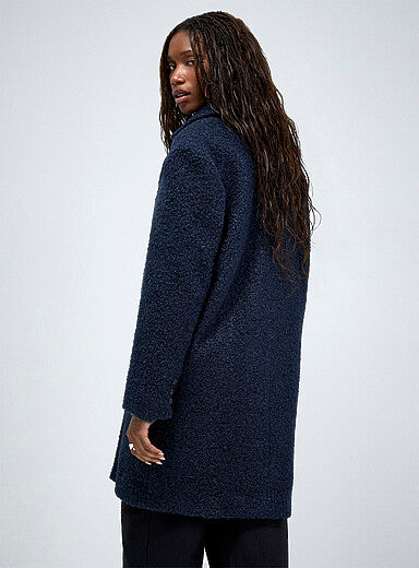 Double-Breasted Bouclé Overcoat