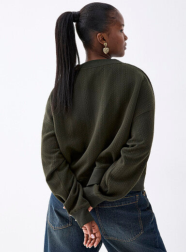 Small Cables V-Neck Cardigan