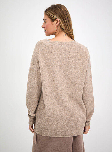 Touch of Wool Oversized V-Neck Sweater