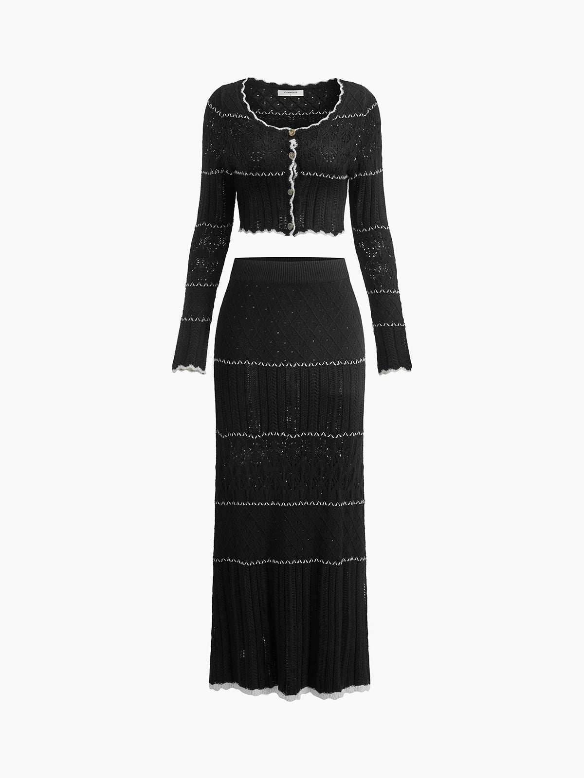 Sophie | Crocheted Two-Piece Set | Elegant Loungewear | Soft Knit Fabric