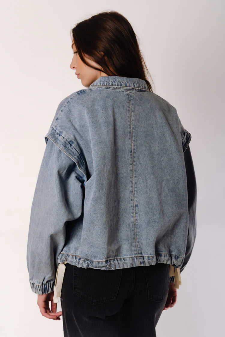 Oversize Denim Bomber Jacket