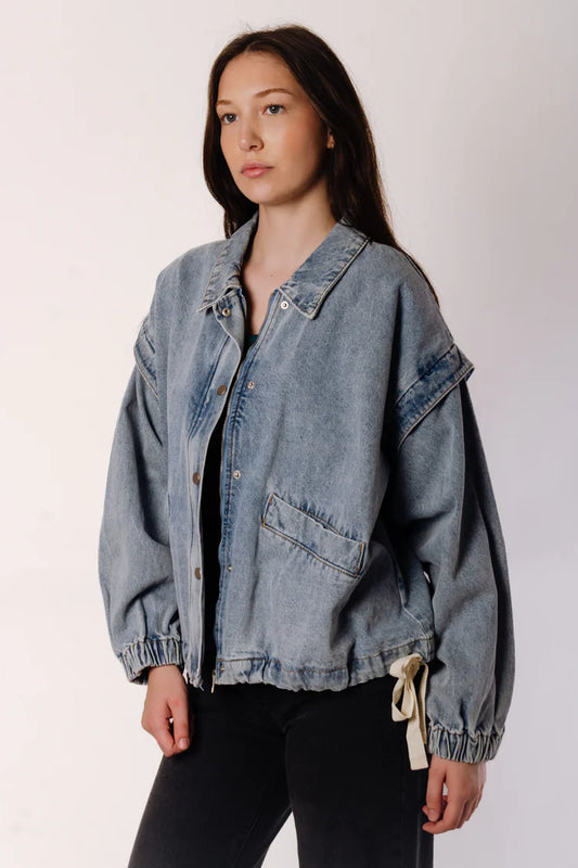 Oversize Denim Bomber Jacket
