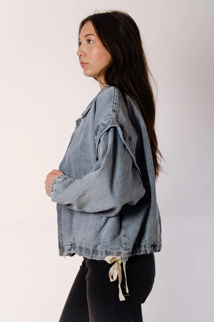 Oversize Denim Bomber Jacket