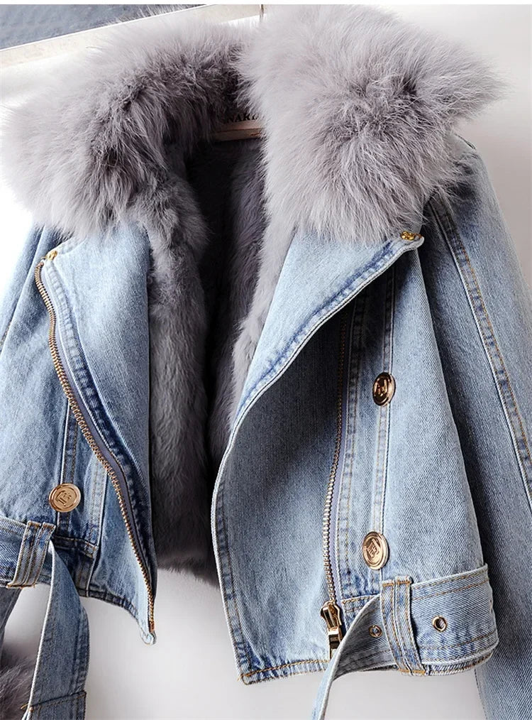 Alessia Fox Fur Denim Jacket