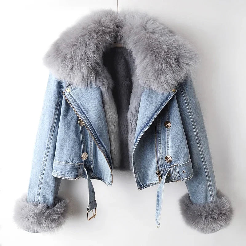 Alessia Fox Fur Denim Jacket