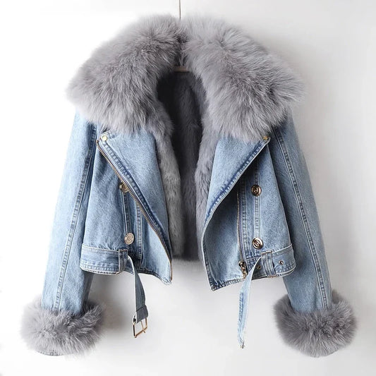 Alessia Fox Fur Denim Jacket