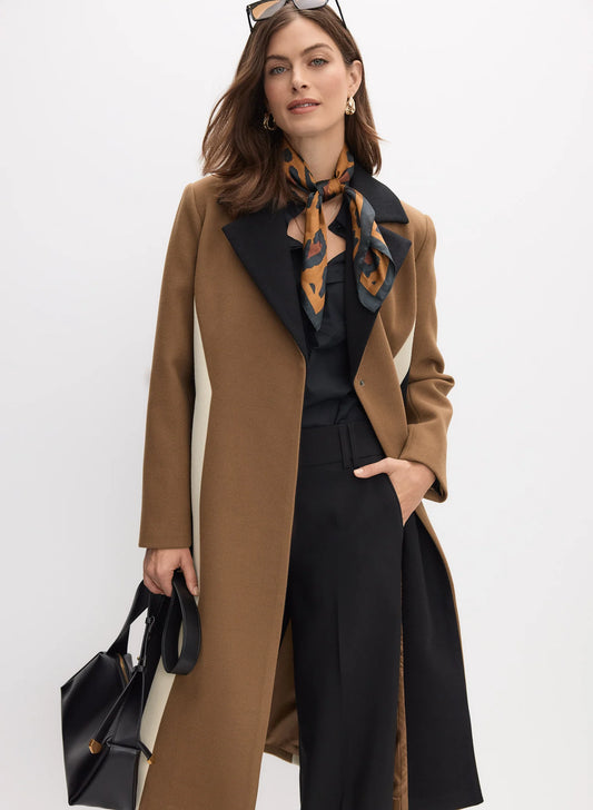 Long Colour Block Coat