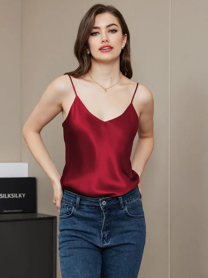 Pure Silk Spaghetti Strap Camisole Top