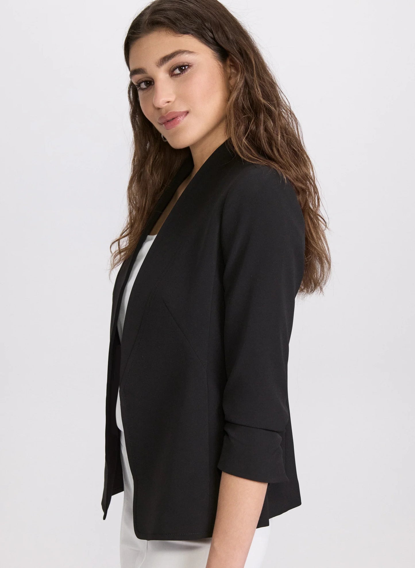Twill 3/4 Sleeve Blazer