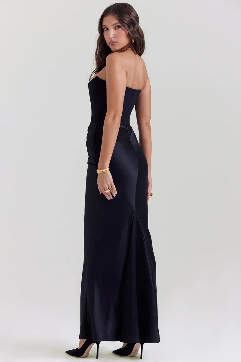 Amelia | Strapless Evening Gown | Modern Elegance | Luxe Satin Fabric