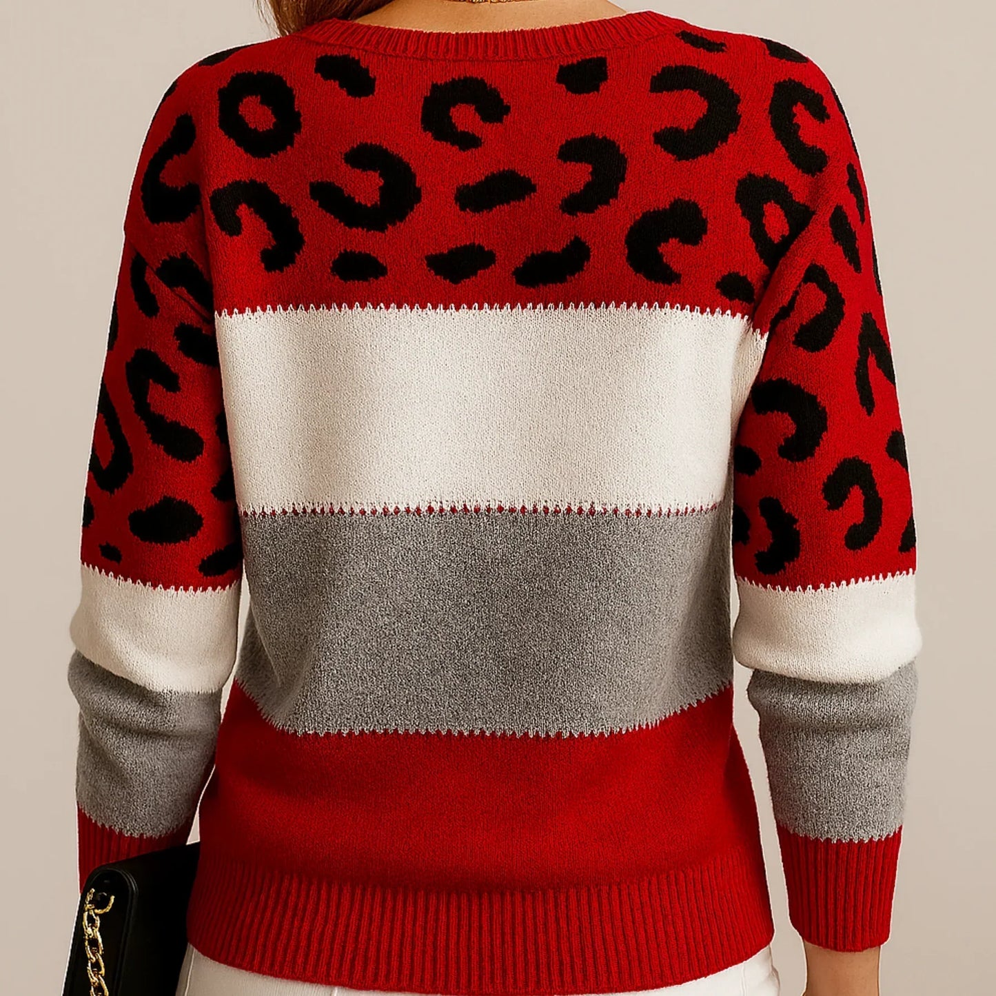 Pascaline Leopard Print Casual Sweater – Women’s