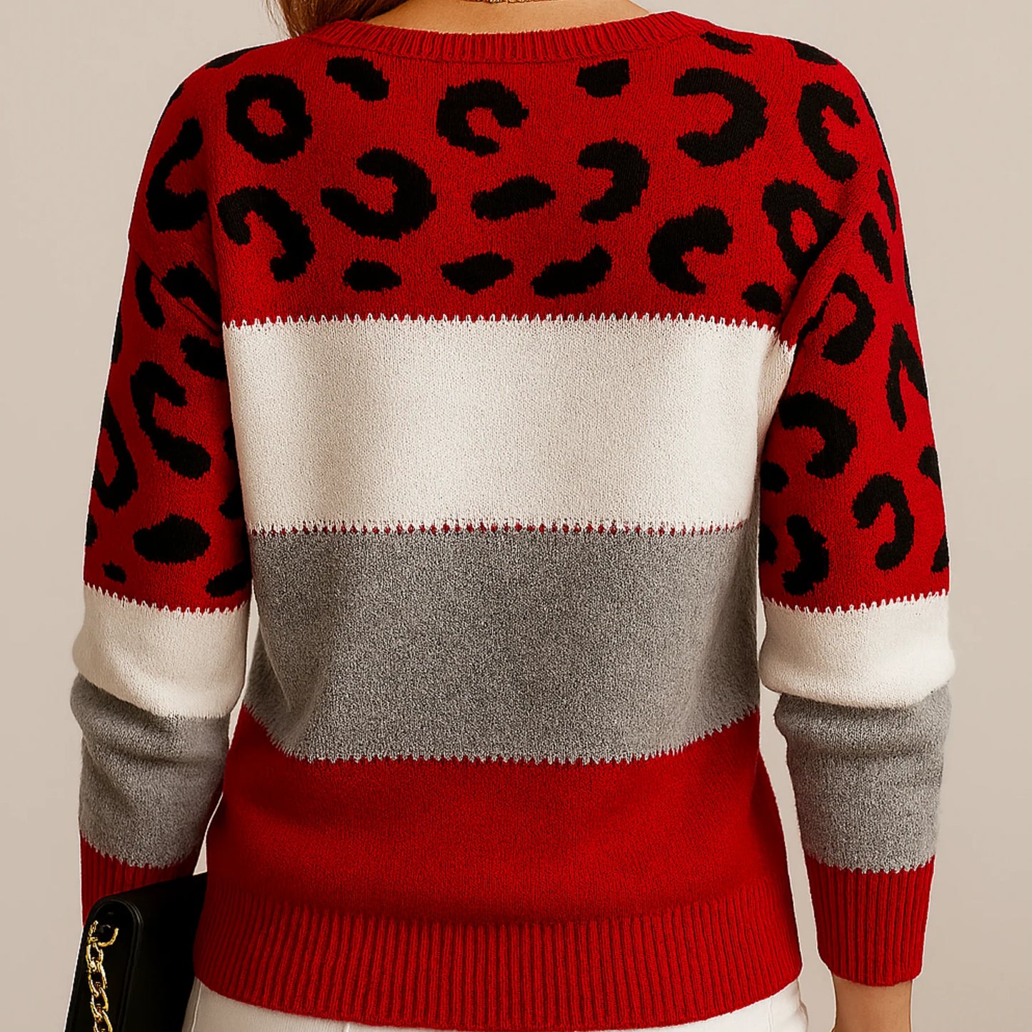 Pascaline Leopard Print Casual Sweater – Women’s
